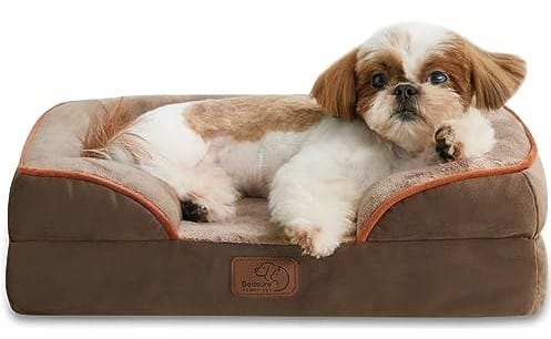 Bedsure Orthopedic Dog Bed, Bolster Dog Beds for Medium/Large/Extra Large Dogs – Foam Sofa with Removable Washable Cover, Waterproof Lining and Nonskid Bottom Couch