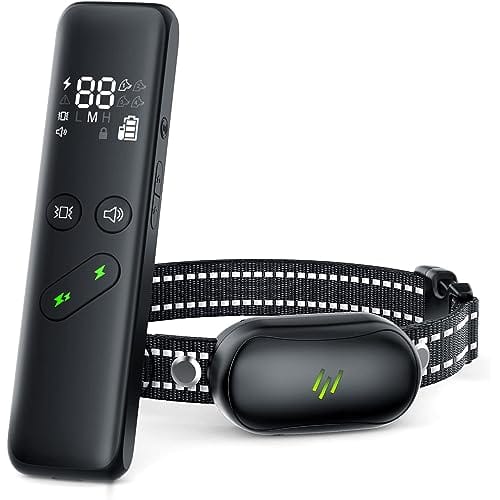 Dog Shock Collar – Electric Dog Training Collar with Remote 1600FT, Rechargeable E-Collar Waterproof Collars with 3 Training Modes, Security Lock for All Breeds, Sizes