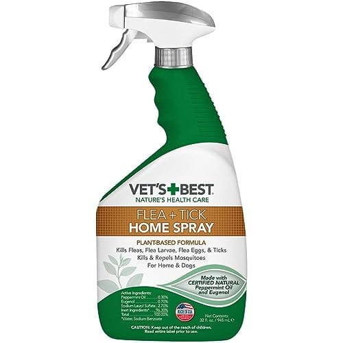 Vet’s Best Flea and Tick Home Spray | Flea Treatment for Dogs and Home | Flea Killer with Certified Natural Oils