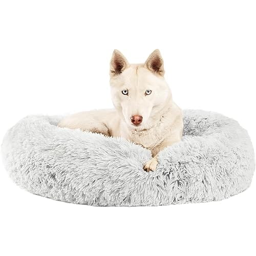 Best Friends by Sheri The Original Calming Donut Cat and Dog Bed in Shag and Lux Fur, Machine Washable, High Bolster, Multiple Sizes S-XXL