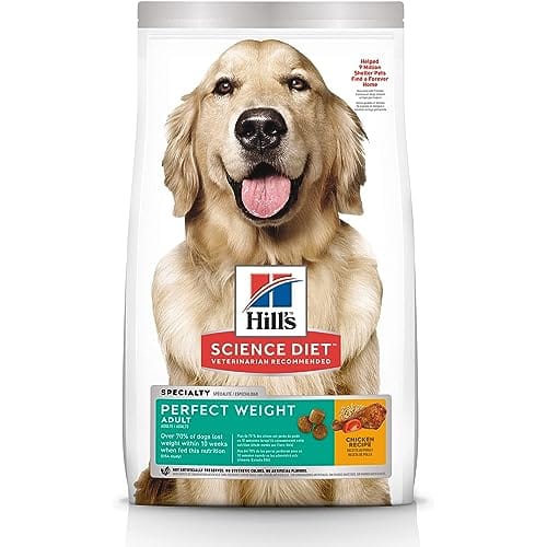 Hill’s Science Diet Dry Dog Food Adult, Perfect Weight for Weight Management, Chicken Recipe