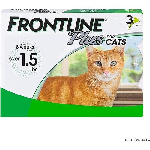 FRONTLINE Plus Flea and Tick Treatment for Cats Over 1.5 lbs., 3 Treatments