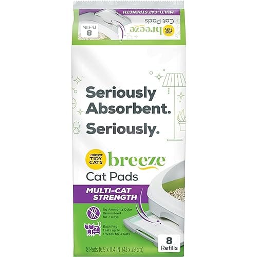 Purina Tidy Cats Cat Litter Accessories, BREEZE Pads Refill Pack Multi Cat Litter – 8 ct. Bag
