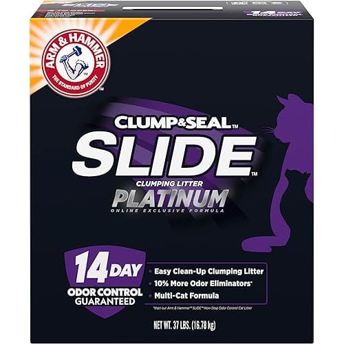 Arm & Hammer Platinum SLIDE Easy Clean, Clumping Litter, Multi-Cat, 37 Lbs