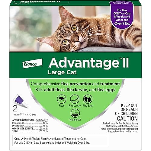 Advantage II Flea Prevention and Treatment for Large Cats (Over 9 Pounds)