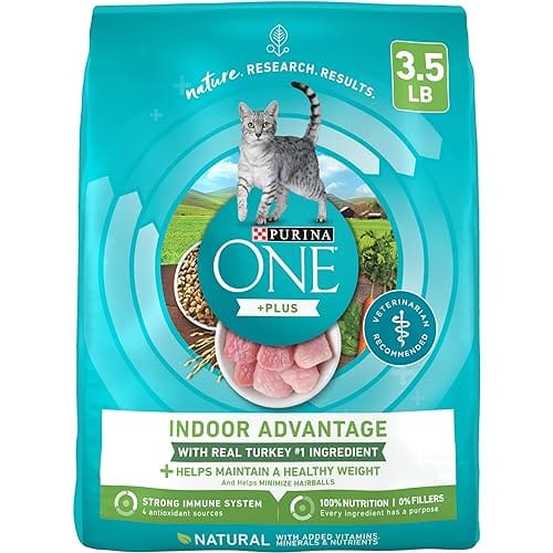 Purina ONE Natural, Low Fat, Weight Control, Indoor Dry Cat Food, +Plus Indoor Advantage – 3.5 lb. Bag